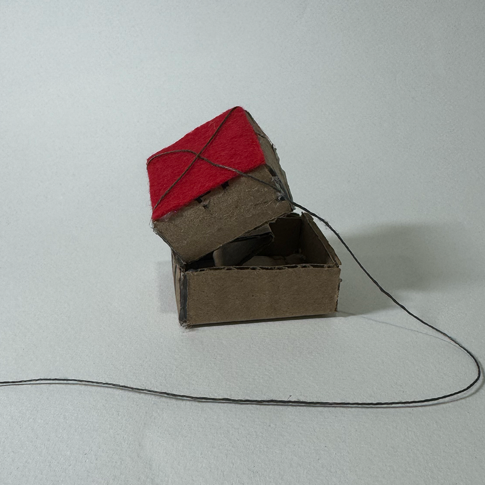 This is an image of the working prototype. Unfortunately my original idea was not working possibly due to not enough preassure or contact with my body. In the end I added felt to the top of the keycap and glued conductive thread to the top of the keycap.