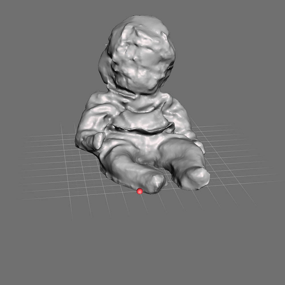 This is a photo of the untextured model of the doll inside meshmixer.